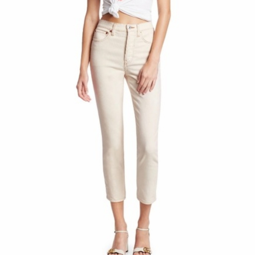 Re/Done Originals Corduroy High Rise Ankle Crop Sz 29